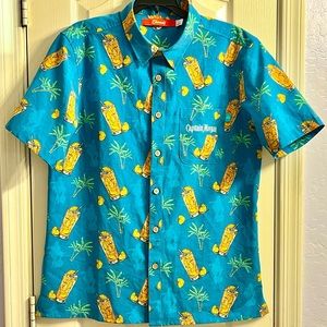 Shinesty Captain Morgan Mens Hawaiian Short Sleeve Button Up Shirt Large